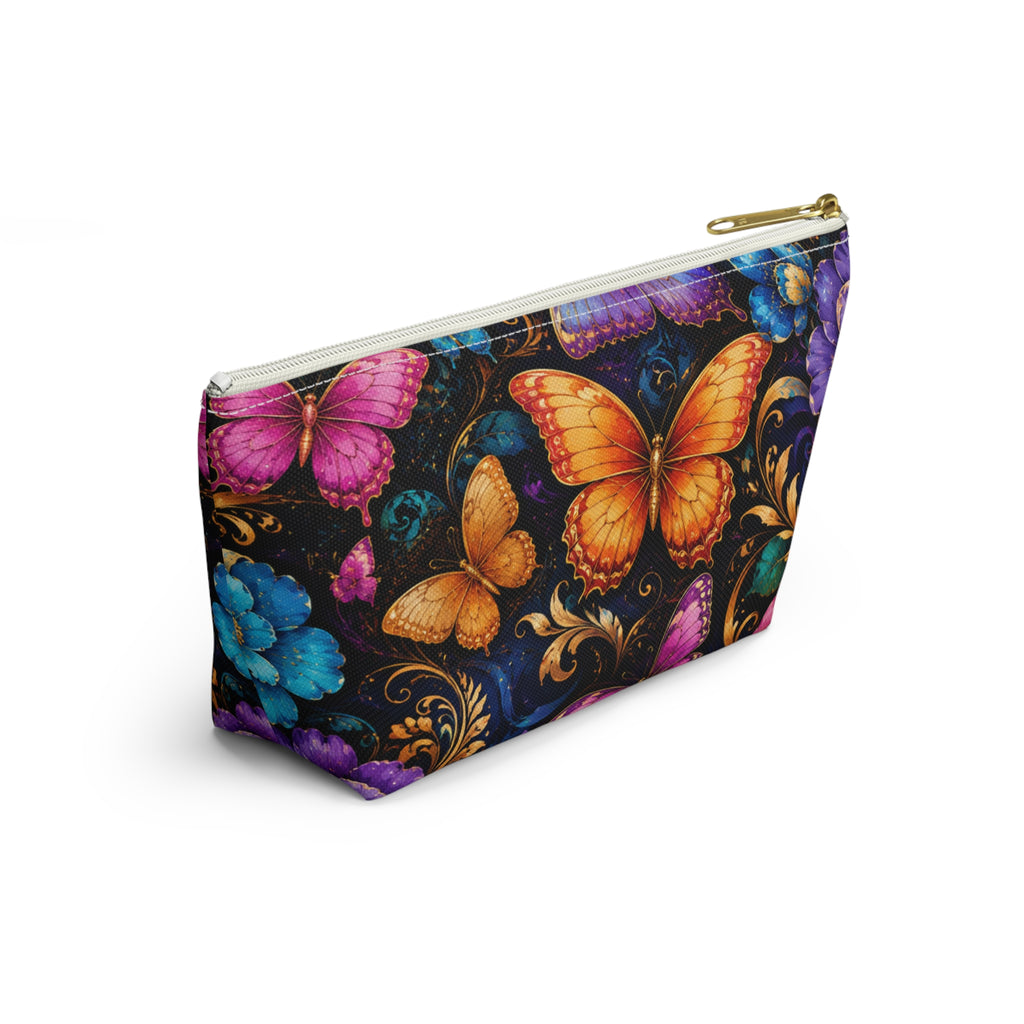 Butterfly Garden Accessory Pouch — Vibrant Floral Makeup Bag