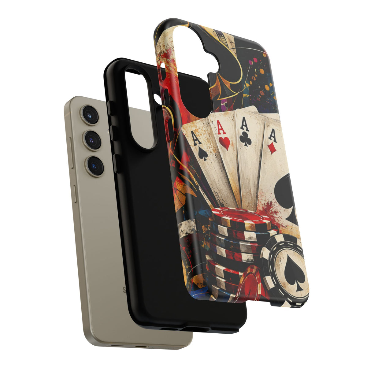 Casino Poker Ace Phone Case — Vintage Playing Cards & Chips Protective Cover