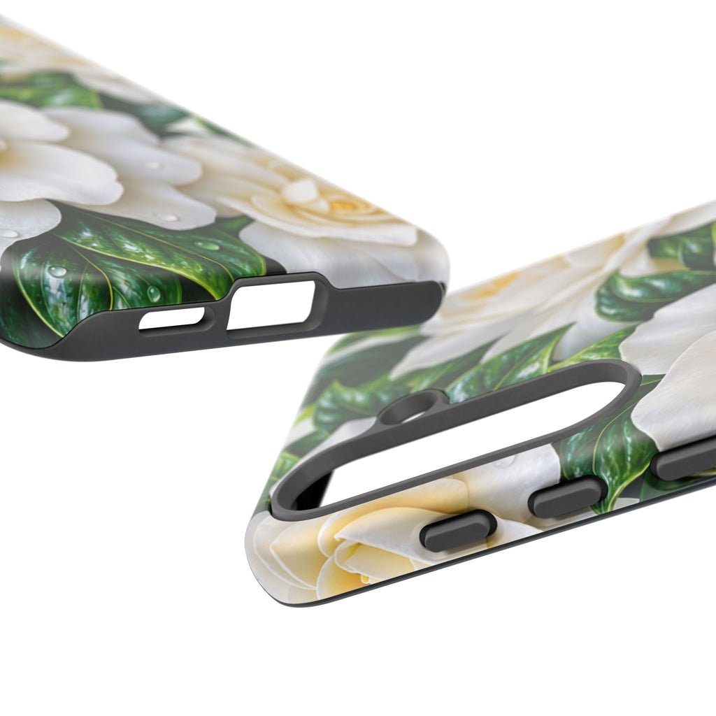 Floral Camellia Tough Case — White Gardenia Phone Cover