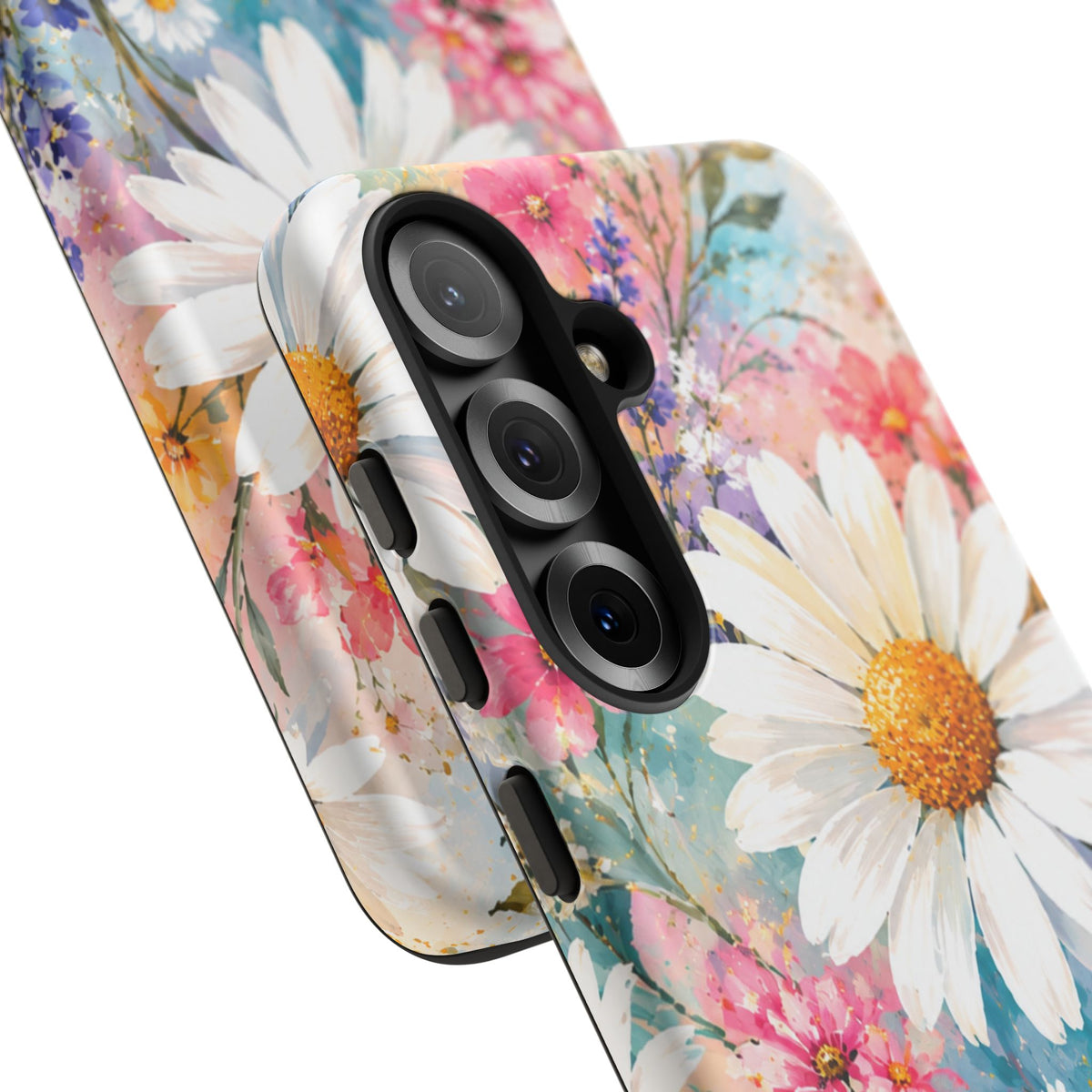 Floral Daisy Phone Case — Watercolor Daisies Protective Tough Case