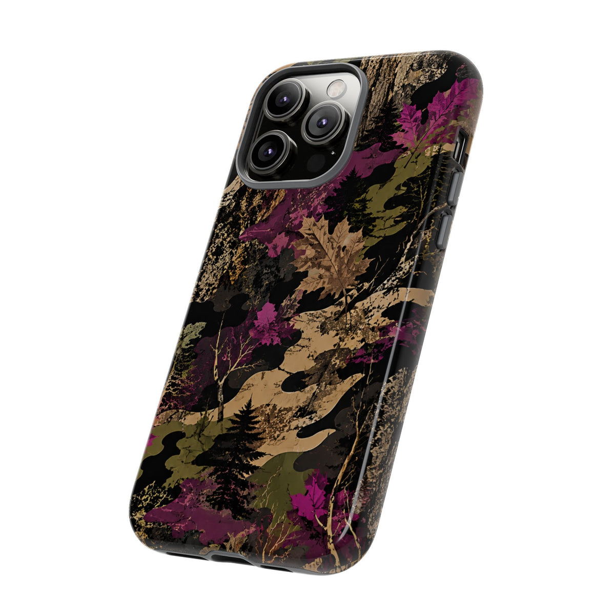 Camo Floral Tough Phone Case — Rugged Nature-Inspired Protection