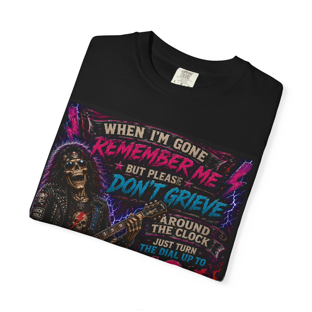 Remember Me Don't Grieve Mother Rock T-shirt | Skull Guitar Rock Tee