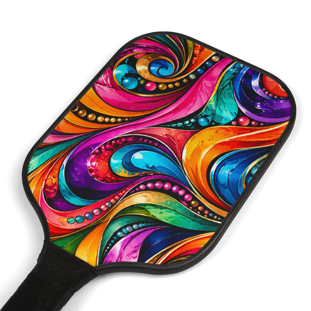 Pickleball Paddle Set — Vibrant Swirl Design Pickleball Kit with Balls