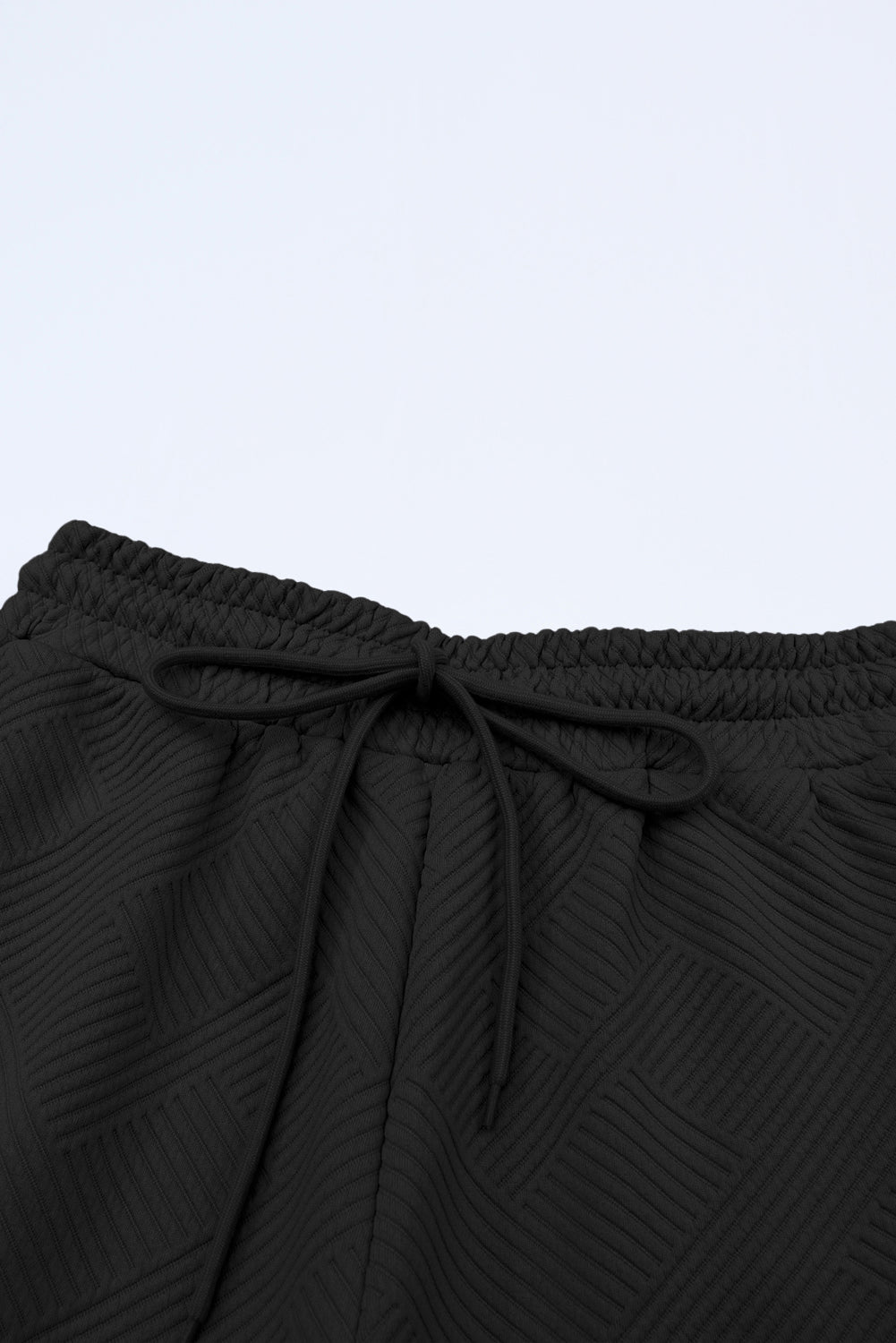 Solid Textured T-Shirt and Drawstring Pants Set