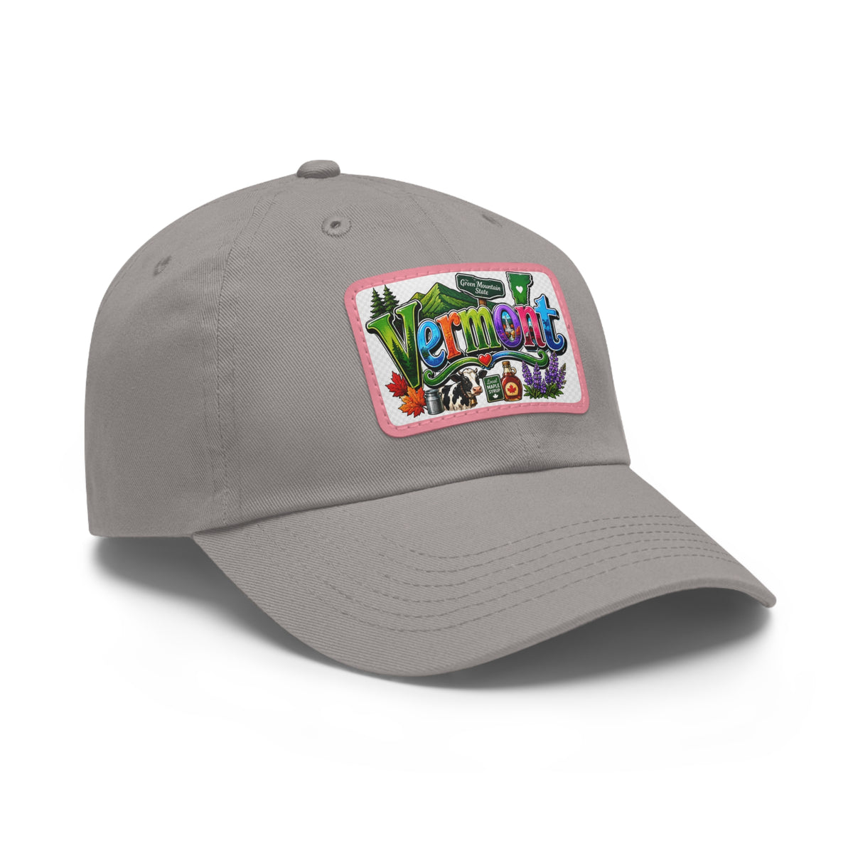 Vermont Patch Dad Hat | Leather Rectangle Patch, State Travel Cap