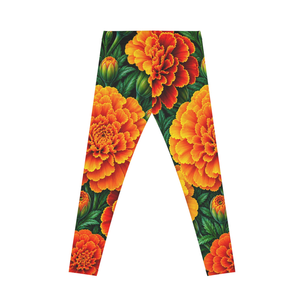 Marigold Garden Leggings — Vibrant Floral All-Over-Print Yoga Leggings