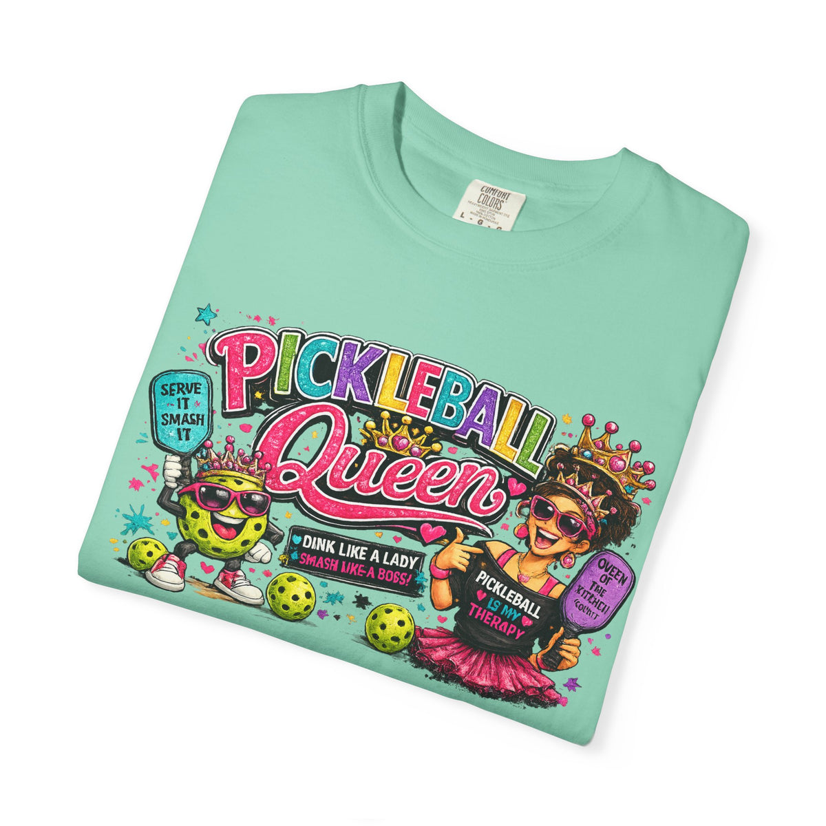 Pickleball Queen T-Shirt | Colorful Pickleball Graphic Tee