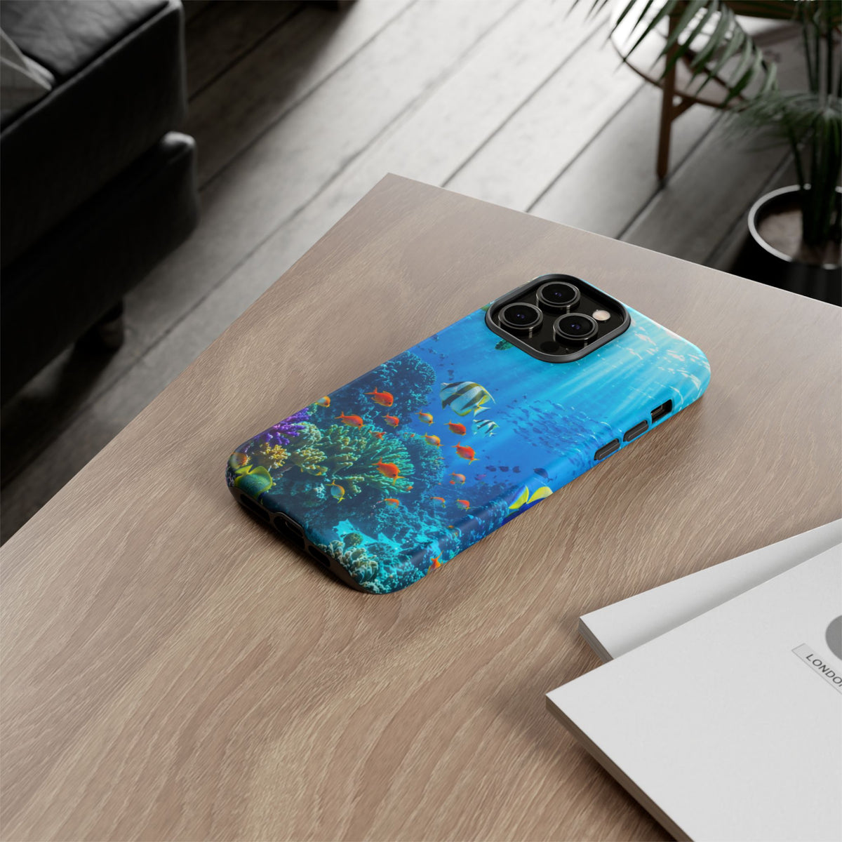Underwater Ocean Life Tough Phone Case — Coral Reef & Sea Turtle Protective Cover