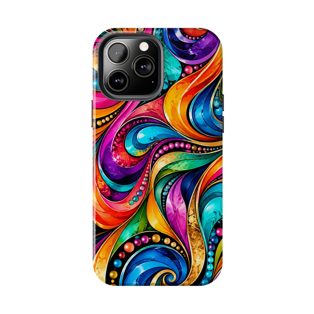 Colorful Swirl Tough Phone Case — Vibrant Abstract Protective Cover