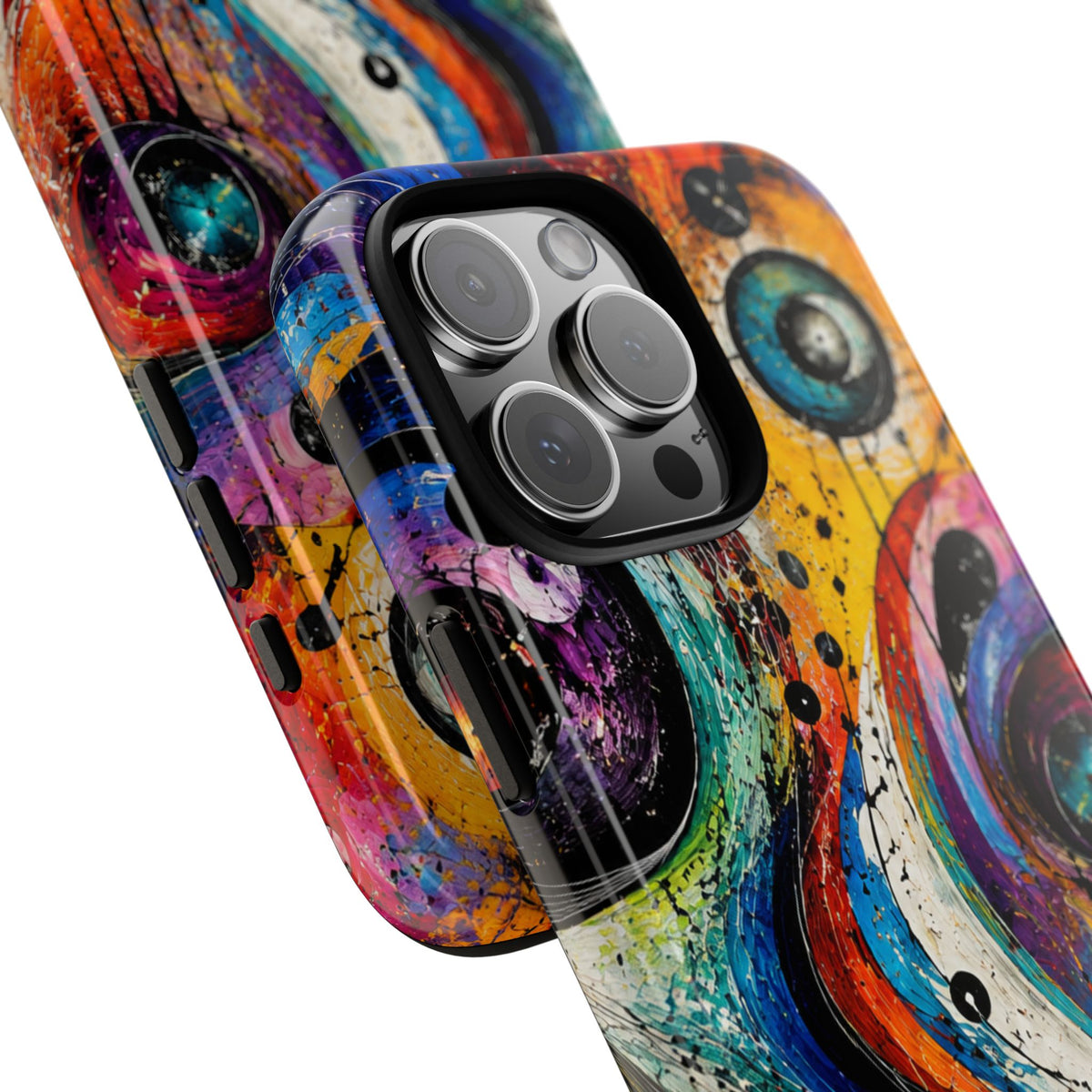 Abstract Cosmic Swirl Phone Case — Colorful Artistic iPhone Tough Case