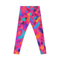 Neon 90s Abstract Print Leggings — Retro Bright All-Over-Print Activewear