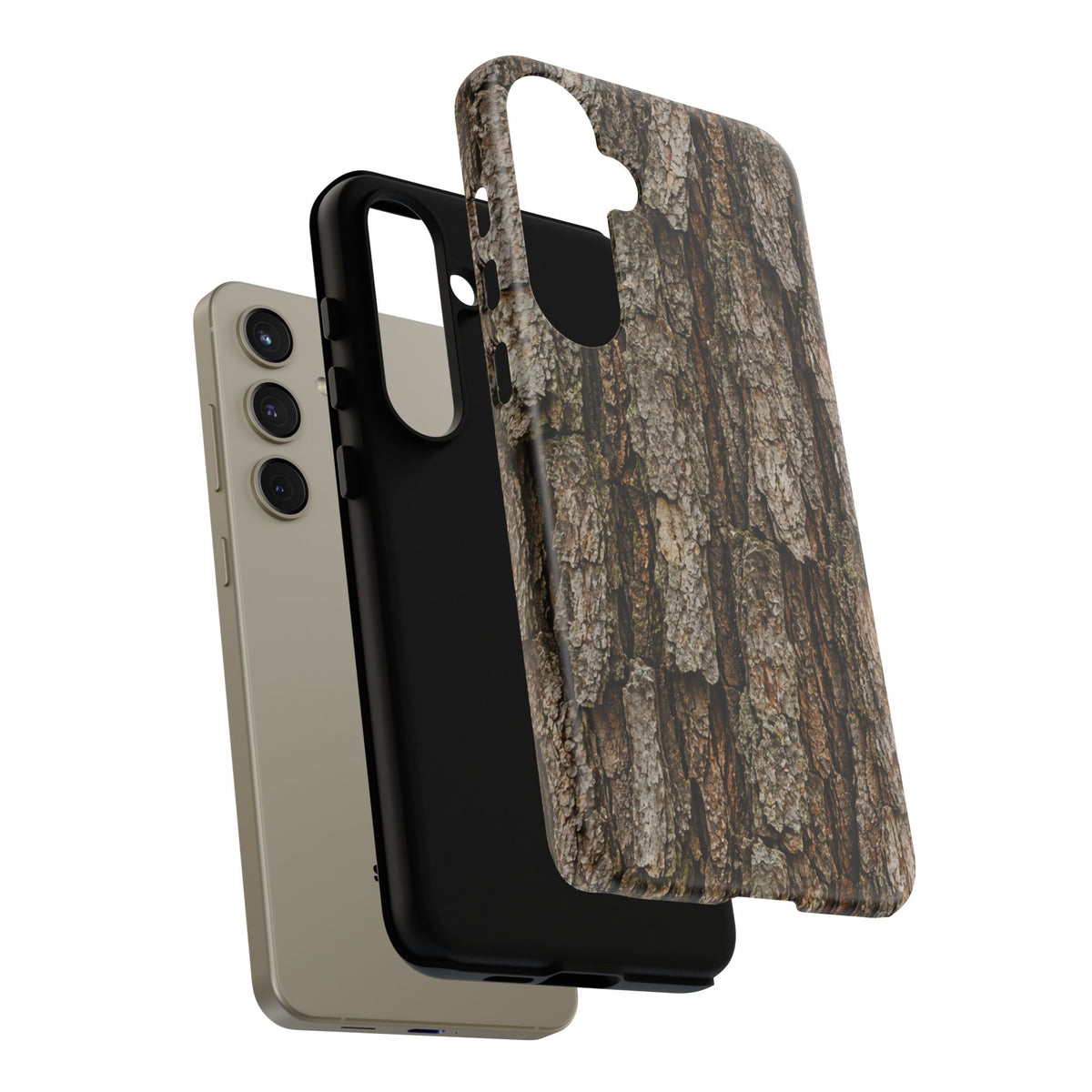 Bark Texture Phone Case - Rugged Woodland Camouflage for Nature Lovers