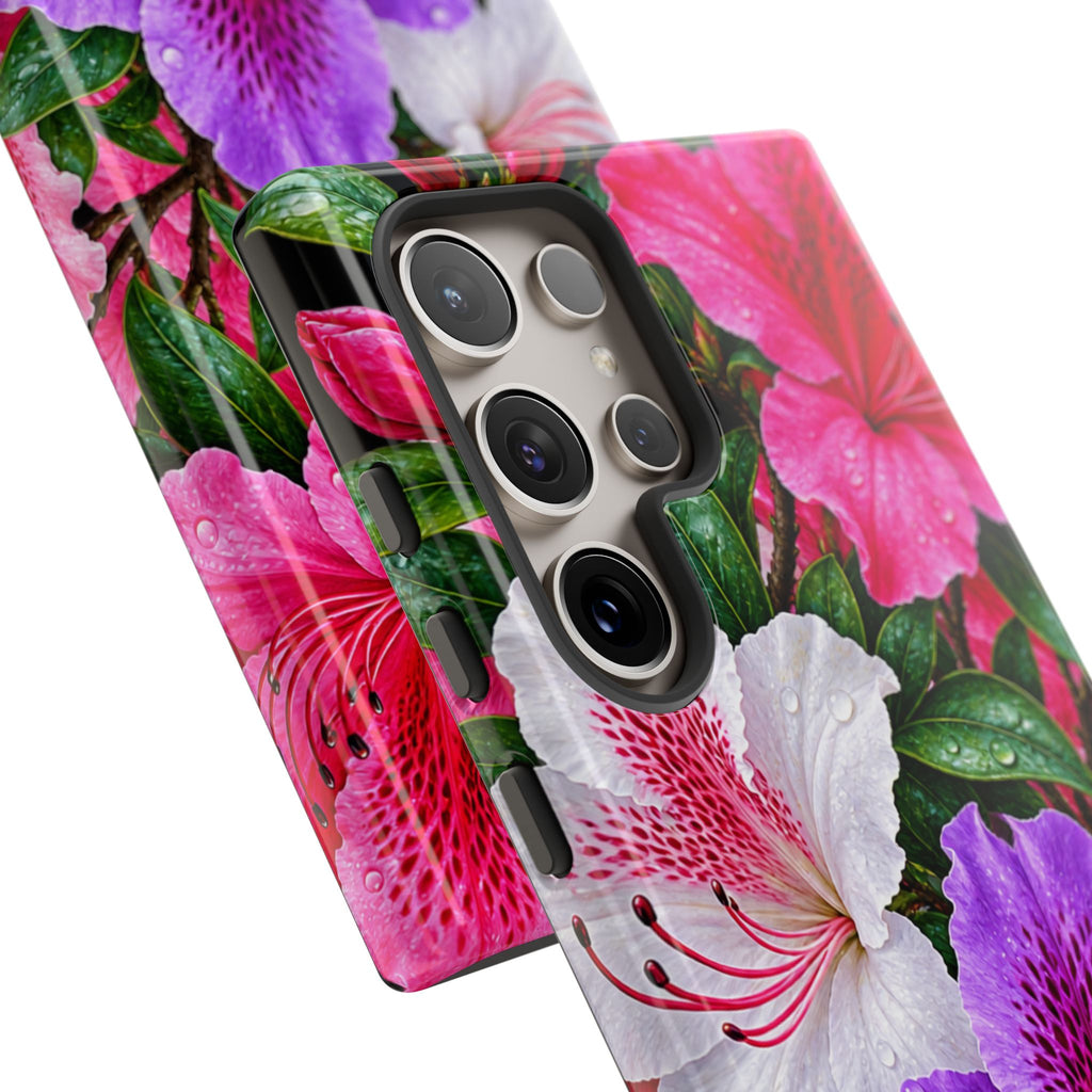 Floral Azalea Phone Case — Vibrant Pink & Purple Blossom Protection