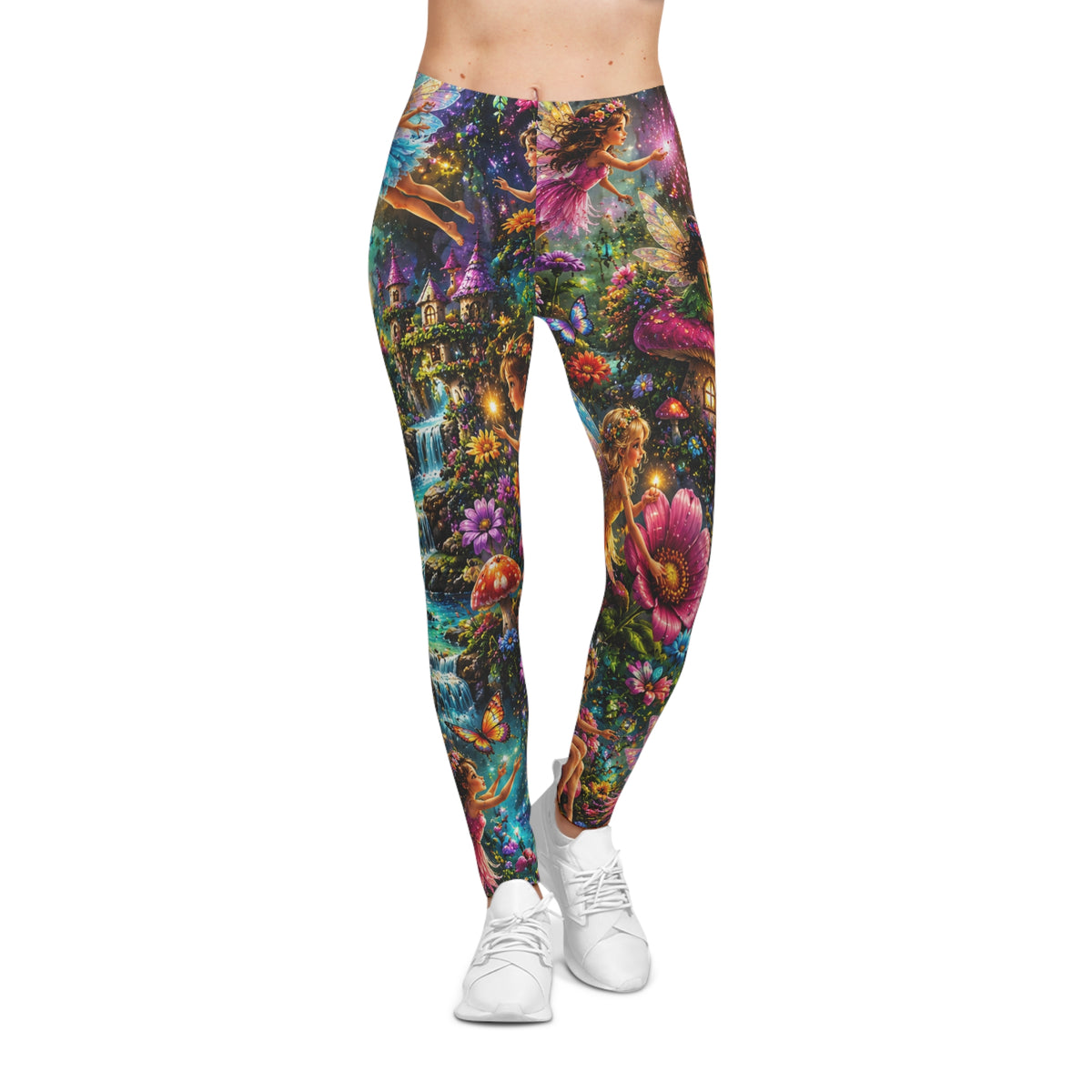 Fairy Garden Leggings — Vibrant All-Over-Print Women's Yoga/Activewear