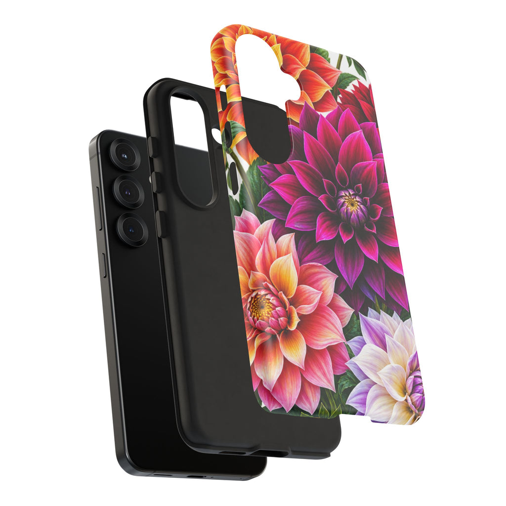 Floral Dahlia Tough Phone Case — Vibrant Protective Floral Phone Cover
