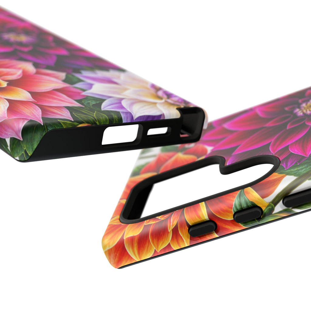 Floral Dahlia Tough Phone Case — Vibrant Protective Floral Phone Cover