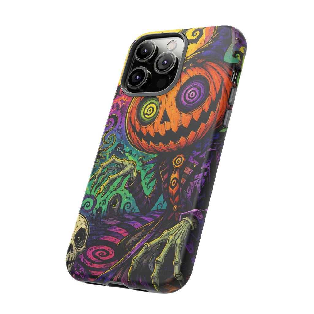 Halloween Pumpkin Skull Phone Case — Psychedelic Jack-o'-Lantern Tough Case