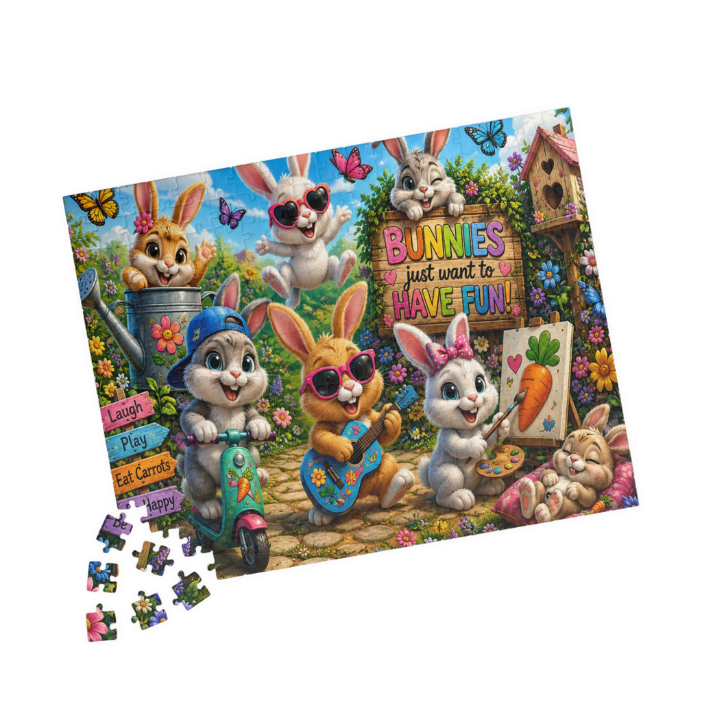 Bunnies Just Want to Have Fun — Colorful Easter Bunny Puzzle (110–1014 pcs)