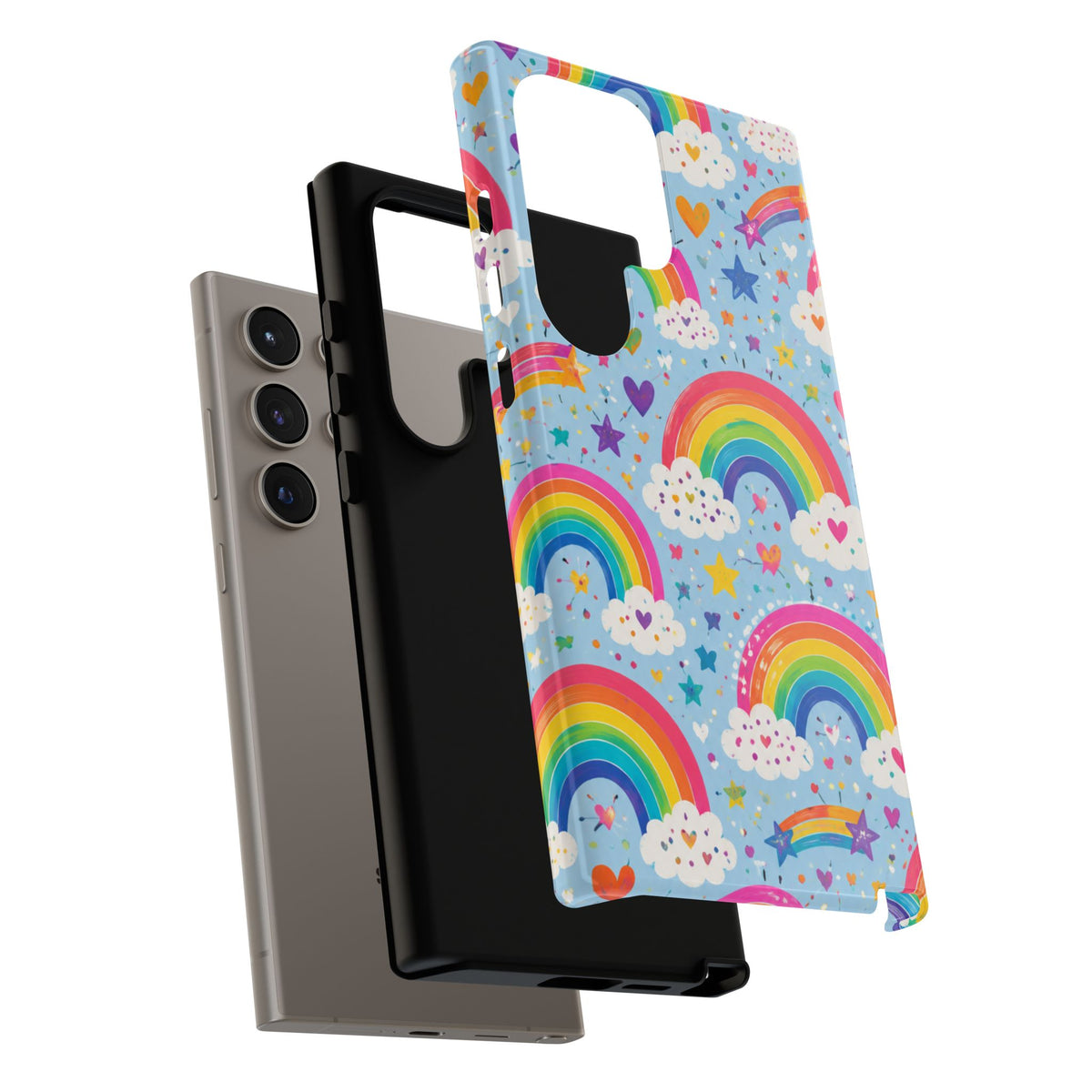 Rainbow Clouds Phone Case — Cute Pastel Rainbow Pattern Tough Case