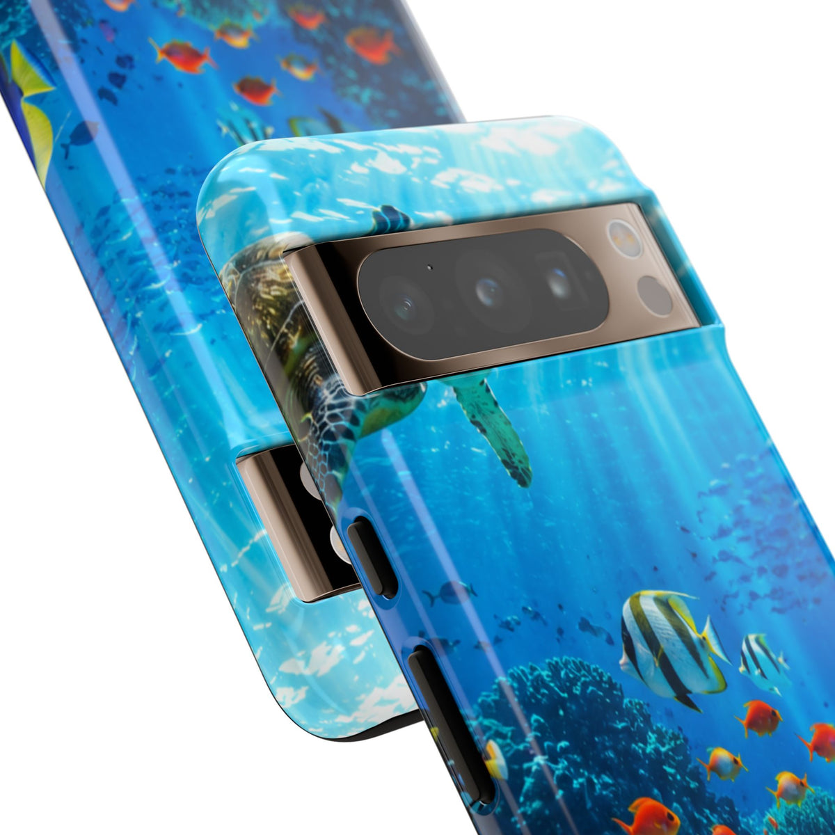 Underwater Ocean Life Tough Phone Case — Coral Reef & Sea Turtle Protective Cover