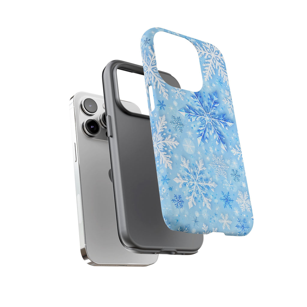 Winter Snowflake Tough Phone Case — Blue Holiday Protective Cover