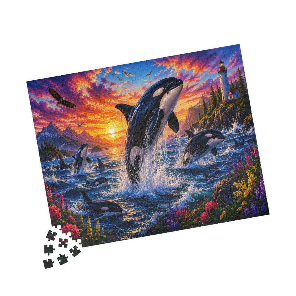Orca Sunset Splash Puzzle | 252-1014 Piece Jigsaw