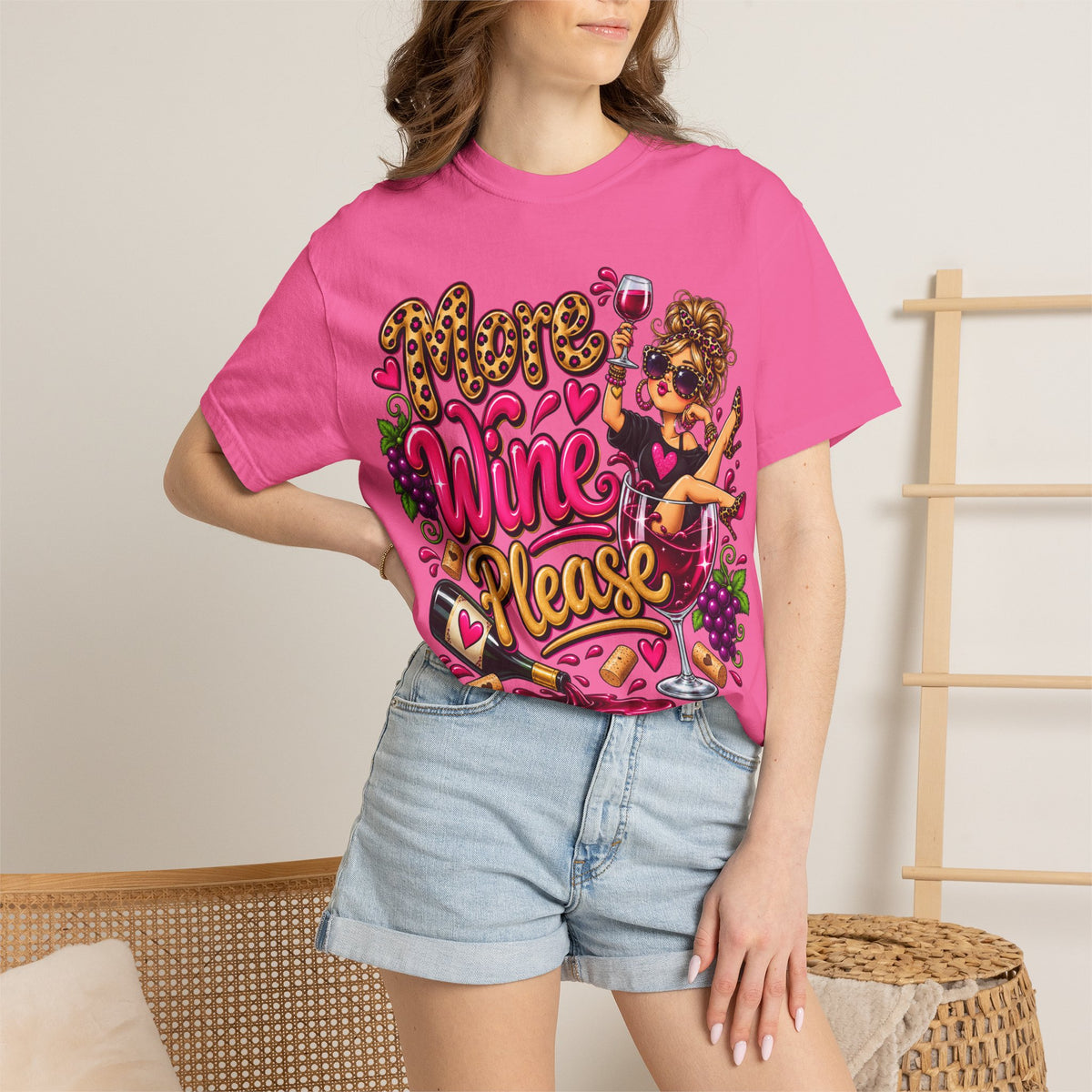 More Wine Please T-Shirt — Funny Wine Lover Graphic Tee