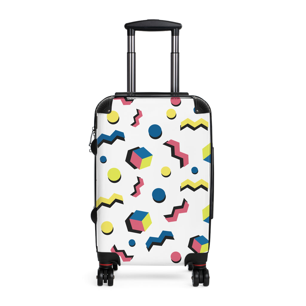 Memphis Retro Pattern Suitcase — 80s Geometric Carry-On