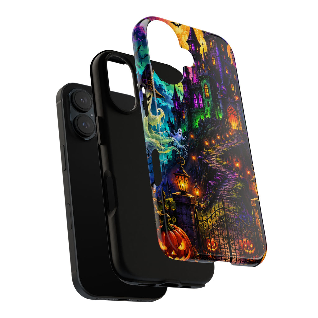 Halloween Haunted Castle Phone Case — Spooky Pumpkin & Ghost Tough Case