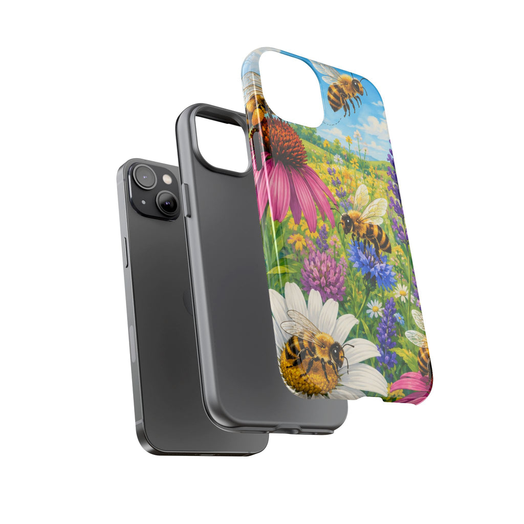 Bee Meadow Phone Case — Floral Honeybee Protective Cover