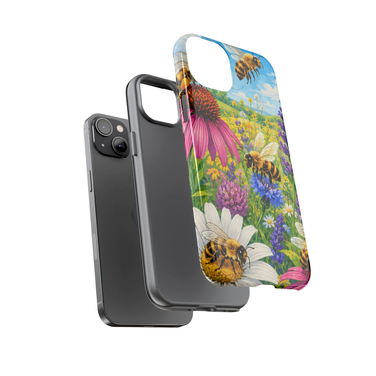 Bee Meadow Phone Case — Floral Honeybee Protective Cover
