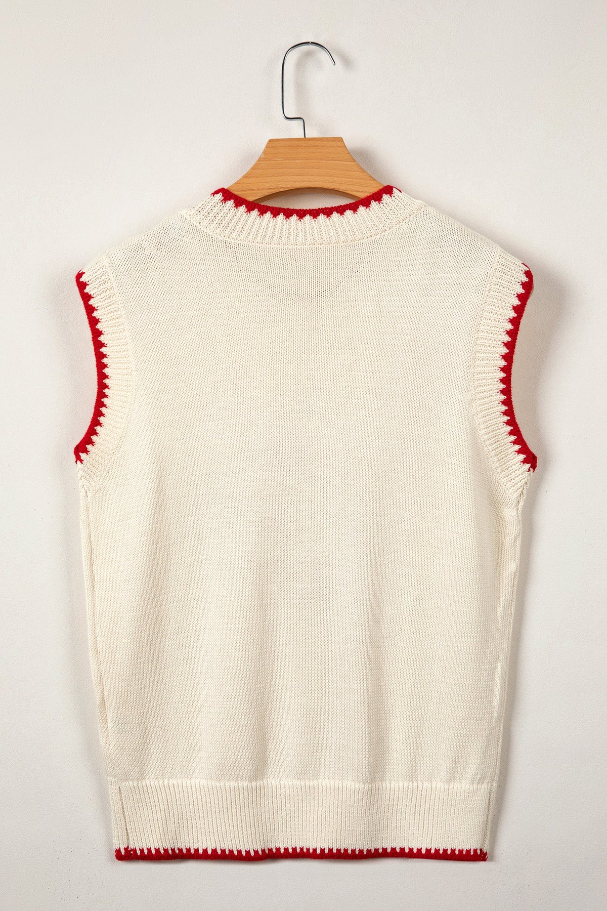 Gingham Plaid Crawfish Sleeveless Sweater Top