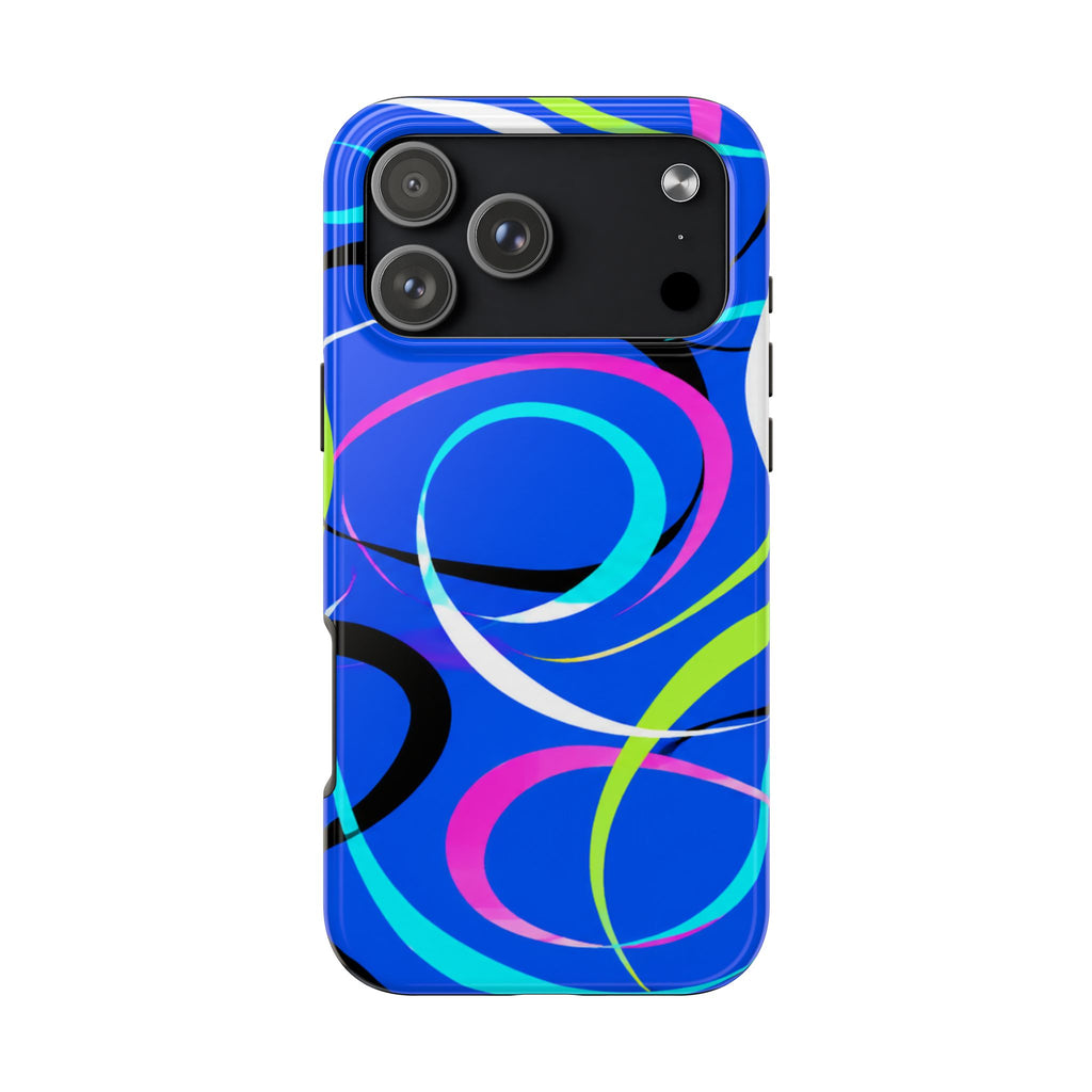Tough Phone Case — Blue Abstract Swirl Protective Cover