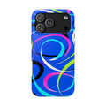 Tough Phone Case — Blue Abstract Swirl Protective Cover