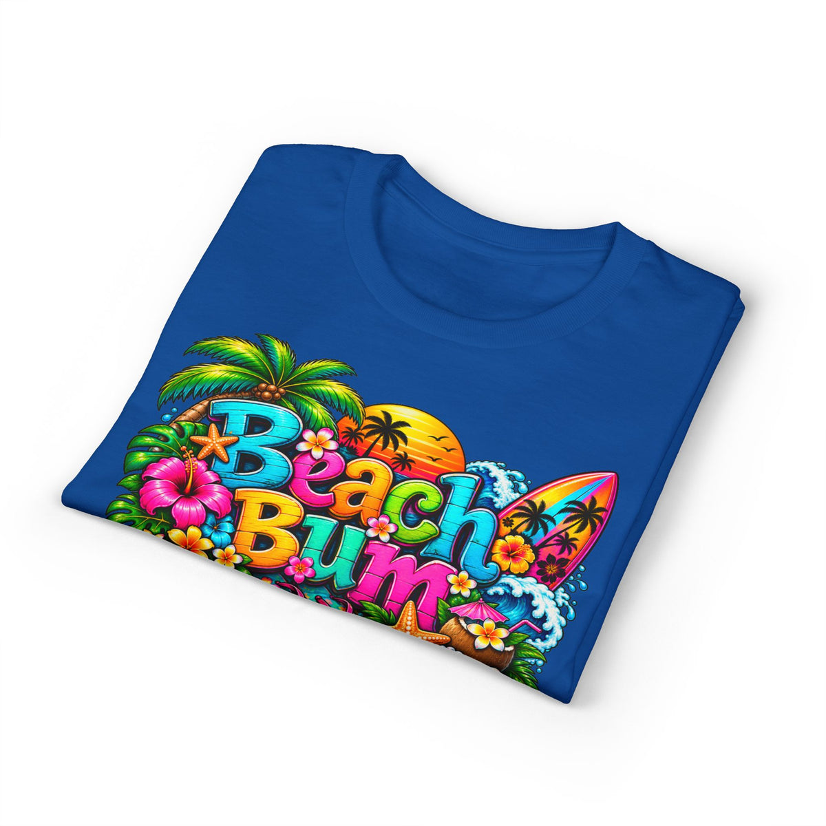 Beach Bum T-Shirt — Colorful Surf & Tropical Graphic Tee