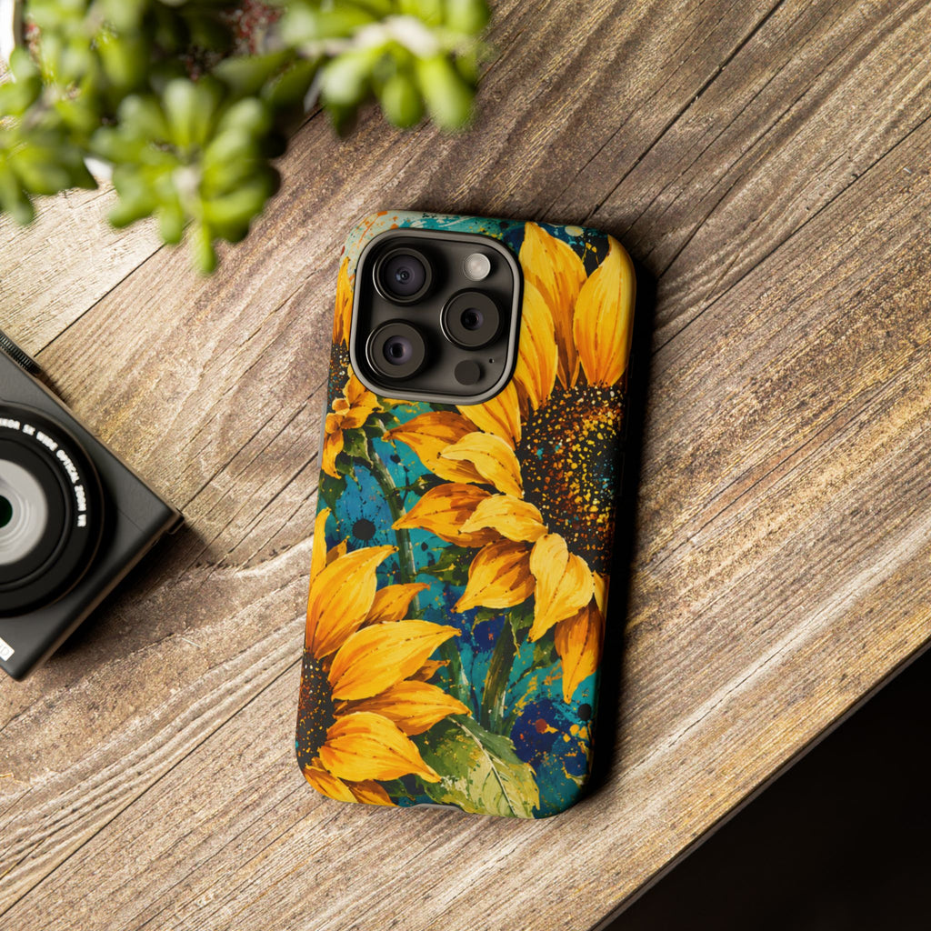 Sunflower Art Phone Case — Vibrant Yellow Floral Tough Case