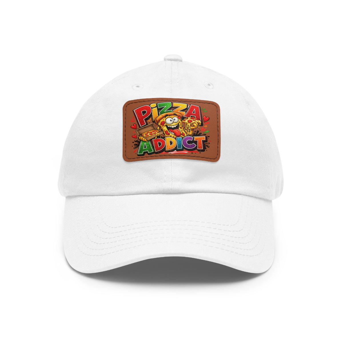 Pizza Addict Dad Hat with Leather Patch