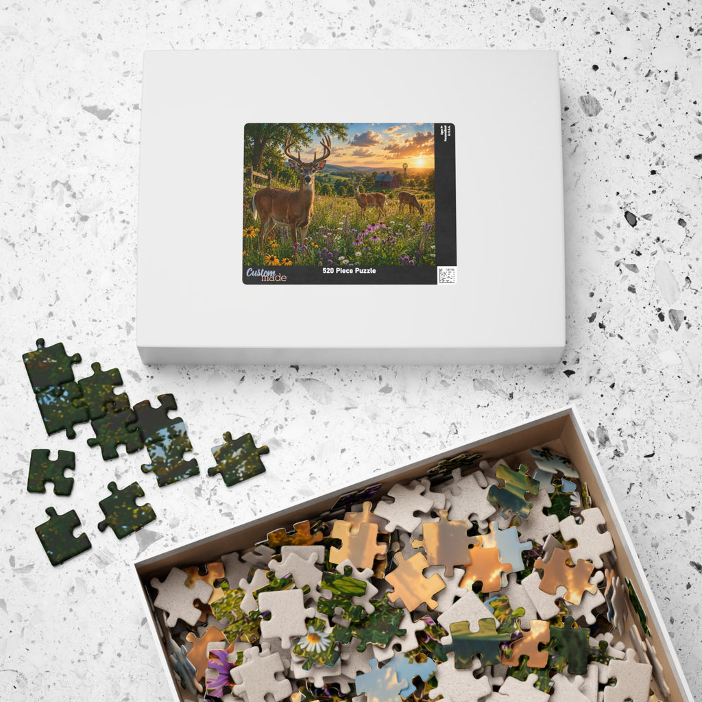 Sunrise Meadow Deer Jigsaw Puzzle — Scenic Wildlife Puzzle (110–1014 pcs)