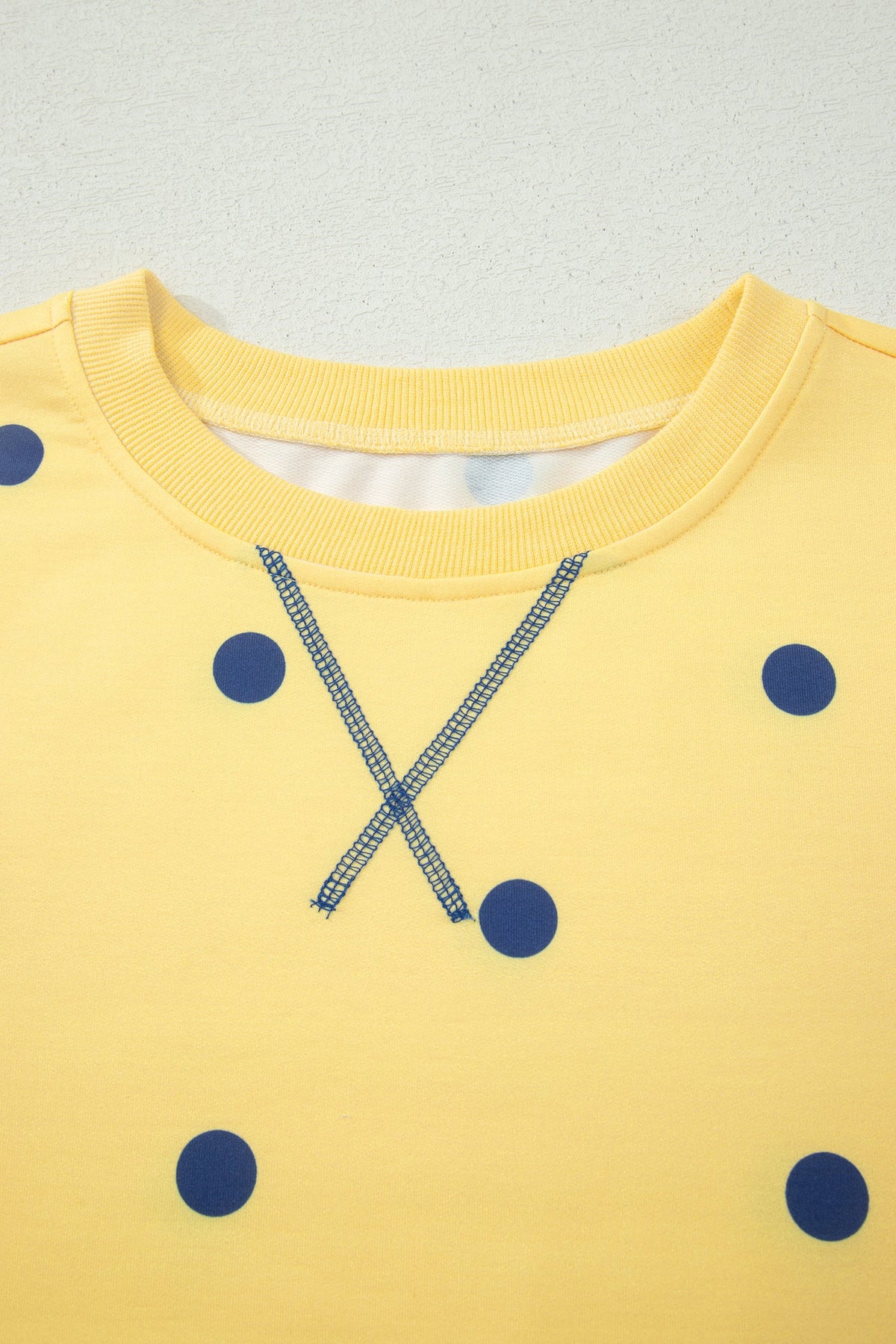 Retro Polka Dot Crossed Seam Oversize Tee