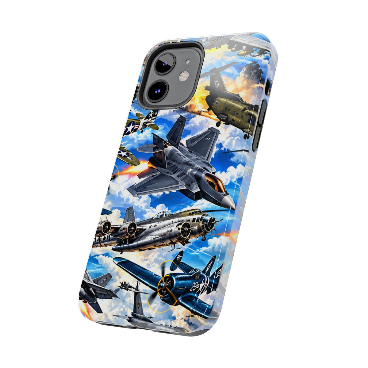 Military Aircraft Tough Phone Case – Vintage & Modern Jet Fighter Print