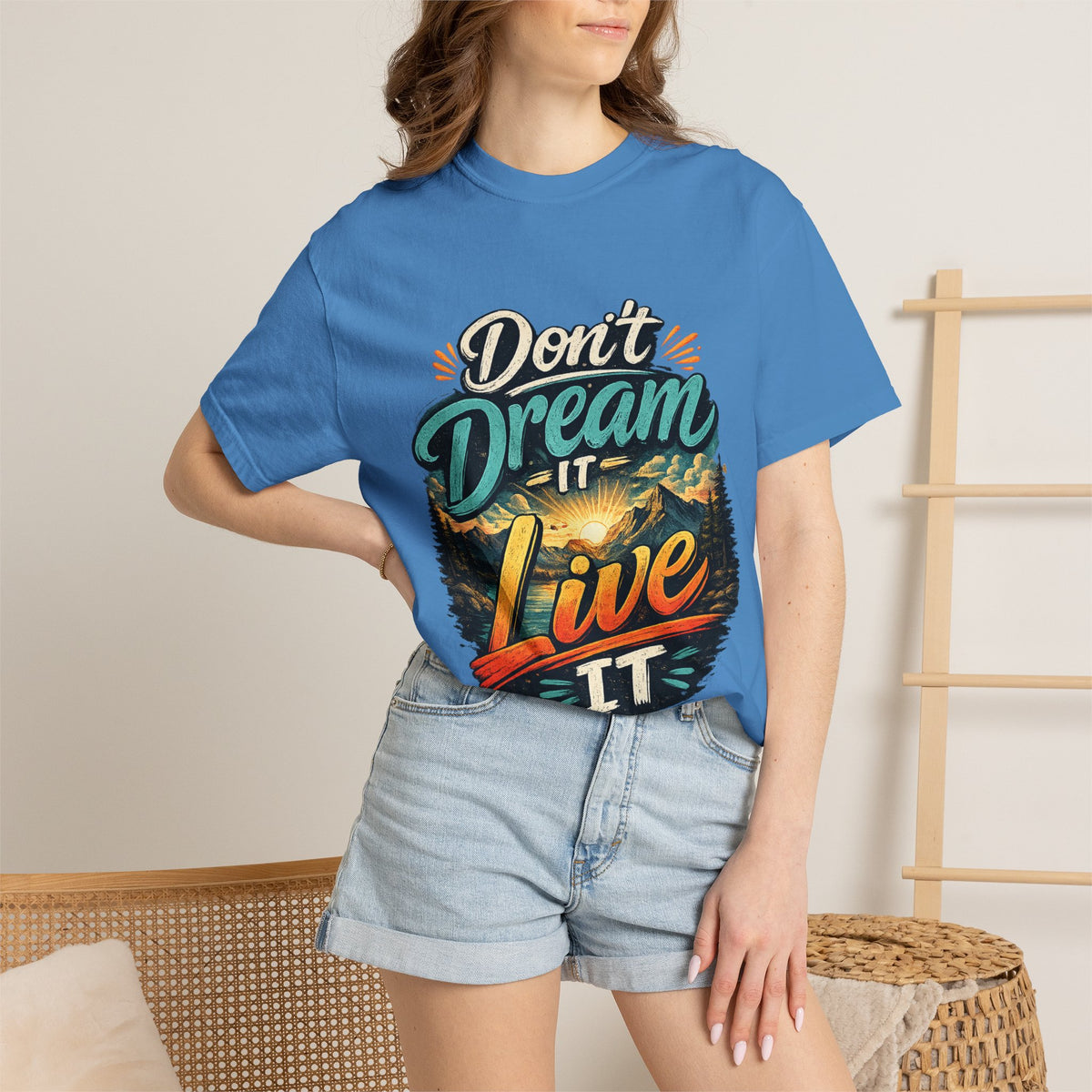 Don’t Dream It Live It T-shirt | Adventure Sunset Typography