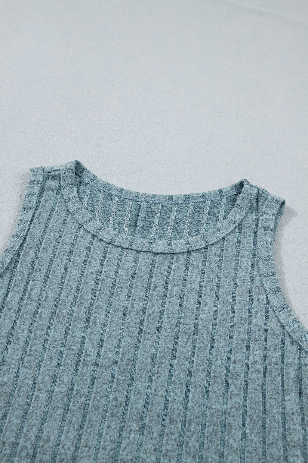 Solid Ribbed Knit Mineral Wash Tank Top