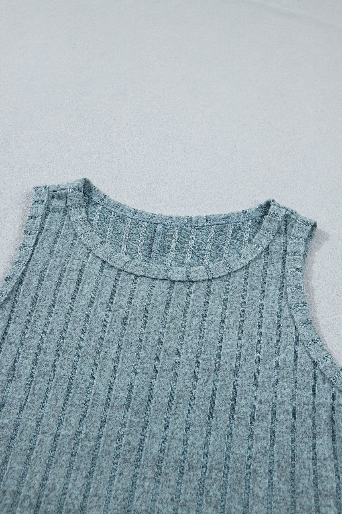 Solid Ribbed Knit Mineral Wash Tank Top