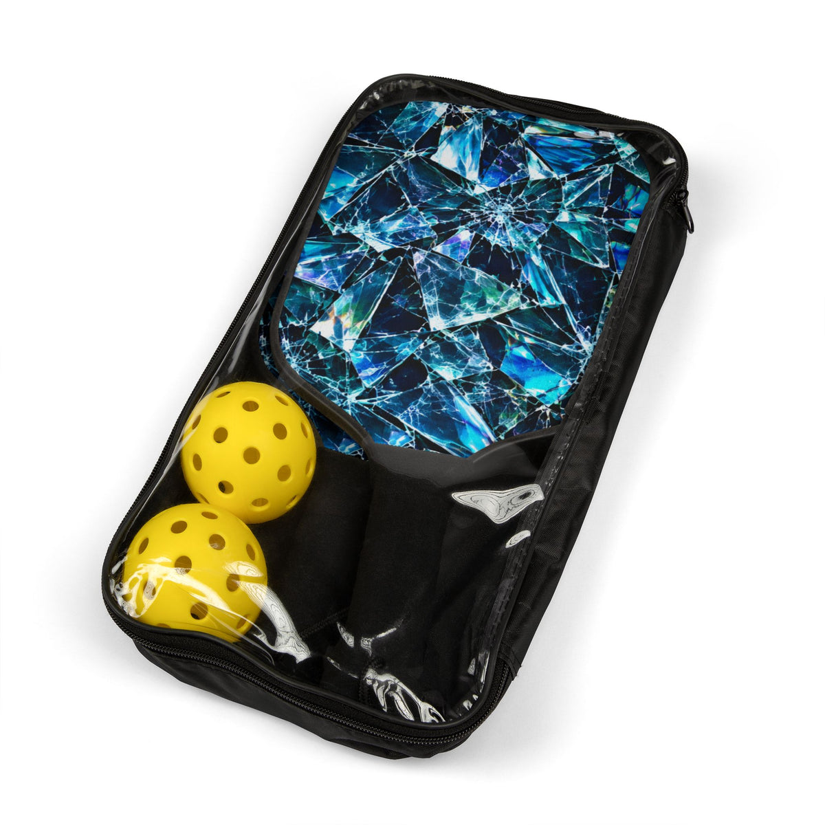 Pickleball Paddle Set — Blue Crystal Design Kit (2 Paddles + 2 Balls)