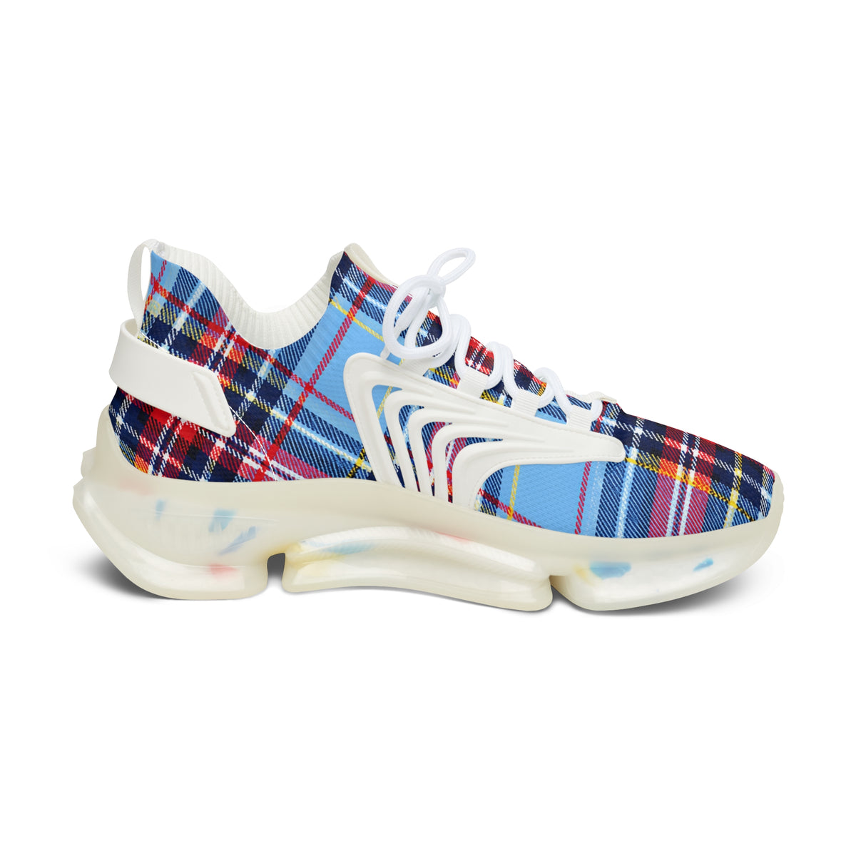 Plaid Mesh Sneakers — Women’s Lightweight Breathable Fashion Trainers