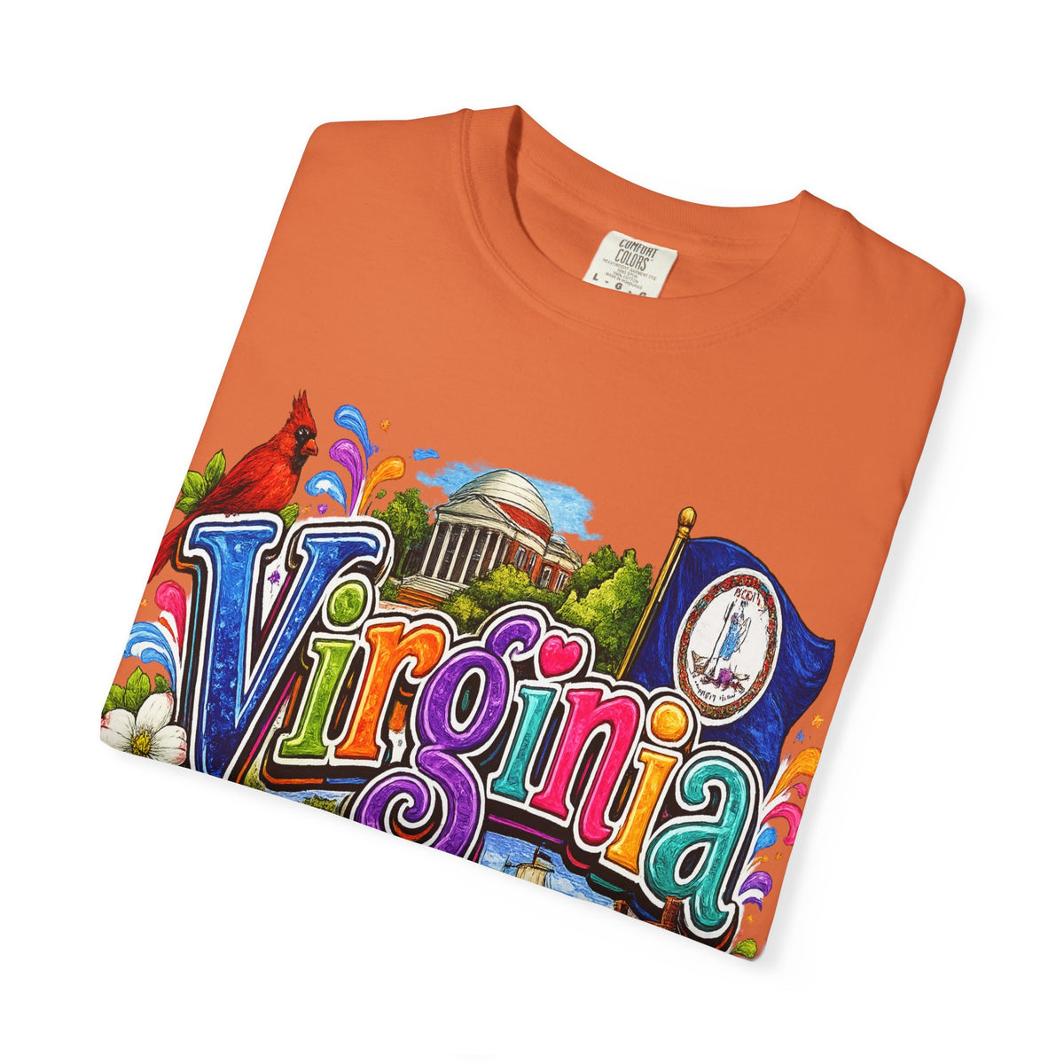 Virginia Vintage Postcard T-Shirt | State Scenic Illustration