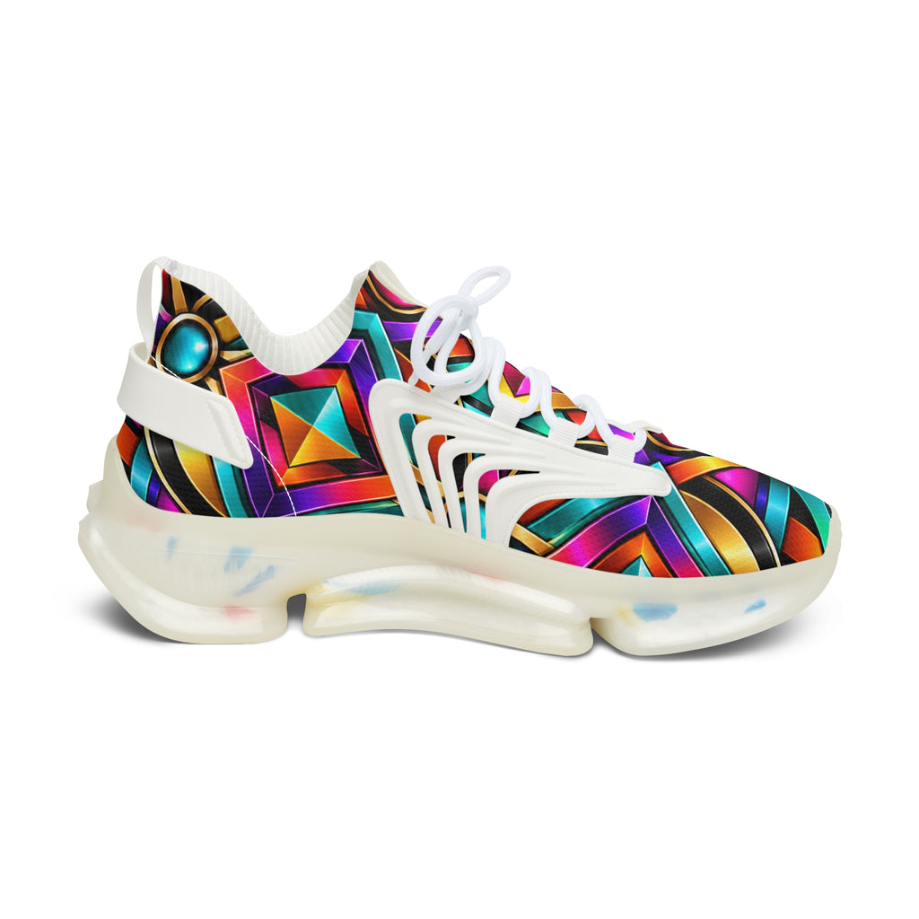 Colorful Geometric Pattern Sneakers | Women's Mesh Sneakers