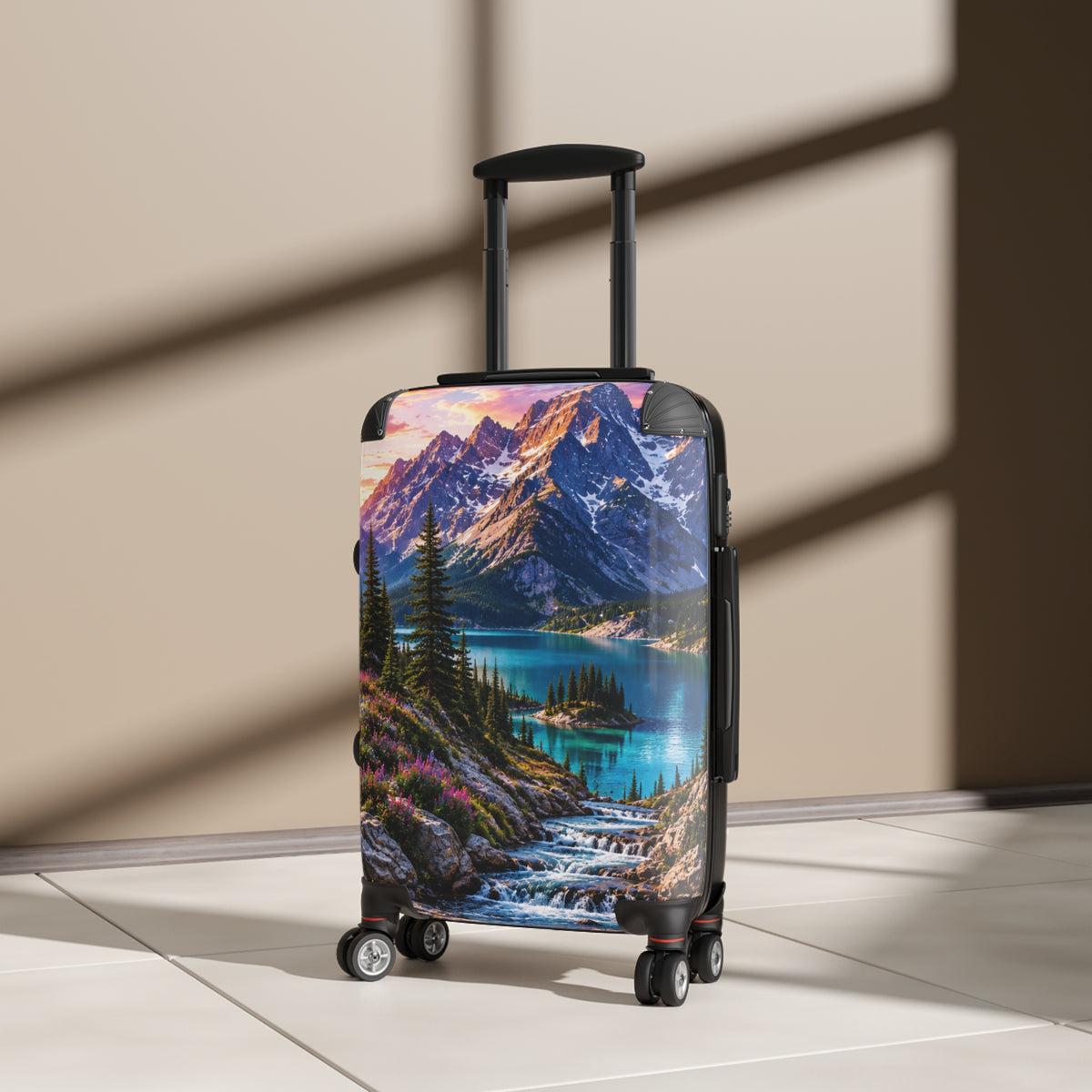 Mountain Lake Suitcase — Scenic Wilderness Carry-On Luggage