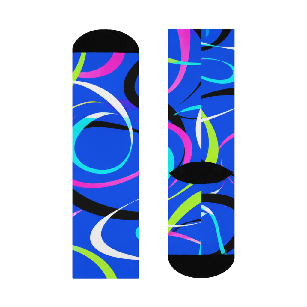 Vibrant Abstract Swirl Cushioned Crew Socks
