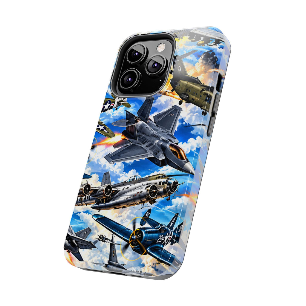 Military Aircraft Tough Phone Case – Vintage & Modern Jet Fighter Print